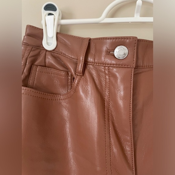 Wilfred The Melina Pant Cognac Brown Vegan leather SZ:4 NWOT - Picture 3 of 5